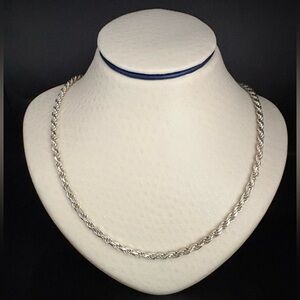 Sterling Silver Rope Chain Necklace - Silver